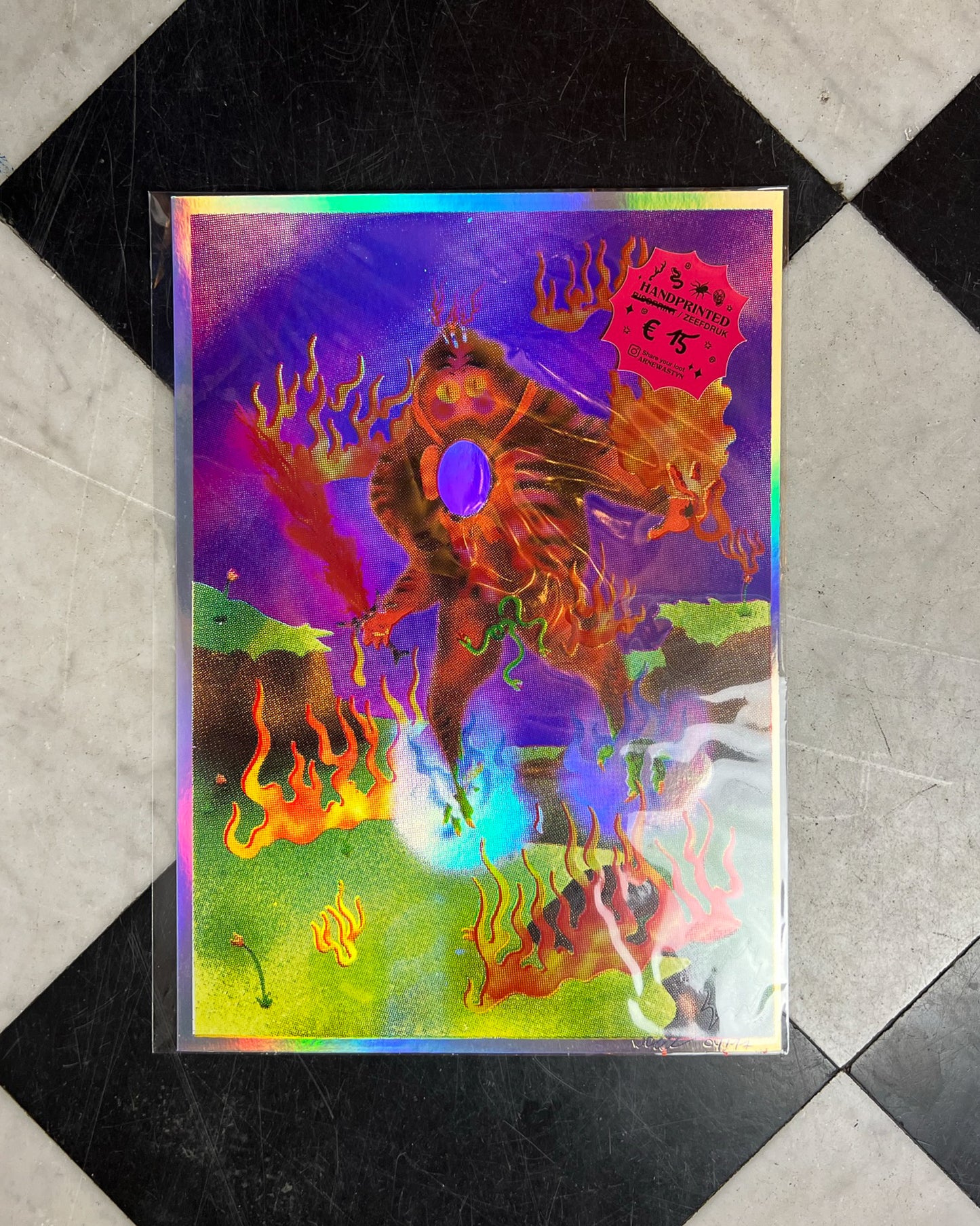 The Super Wild Man holographic print