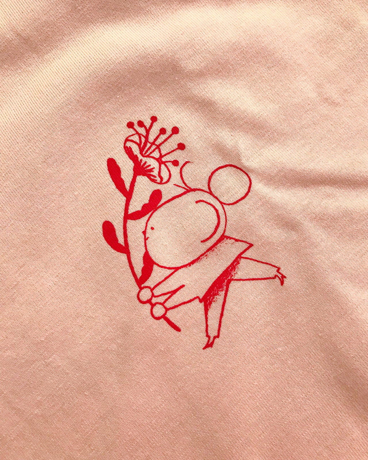 T-shirt 'Spring' pink with red print