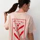 T-shirt 'Spring' pink with red print